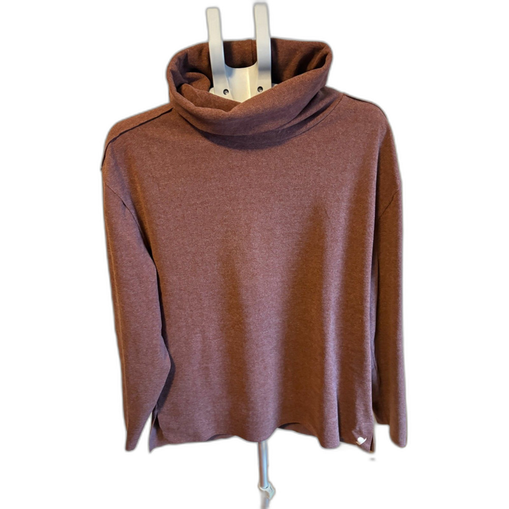 Fundamental Coast Super Soft Maroon Brown Turtleneck Medium Classy Cozy